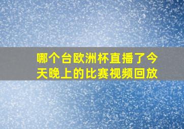 哪个台欧洲杯直播了今天晚上的比赛视频回放