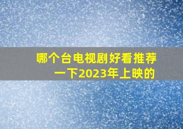 哪个台电视剧好看推荐一下2023年上映的