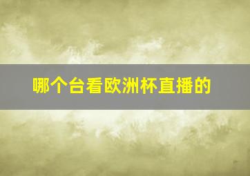 哪个台看欧洲杯直播的