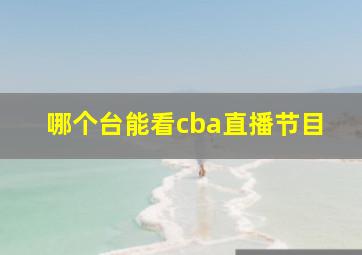 哪个台能看cba直播节目