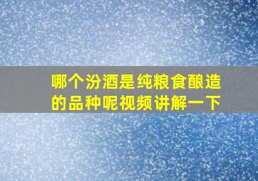 哪个汾酒是纯粮食酿造的品种呢视频讲解一下