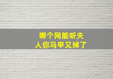 哪个网能听夫人你马甲又掉了