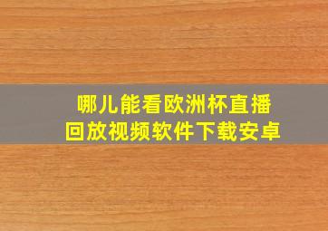 哪儿能看欧洲杯直播回放视频软件下载安卓