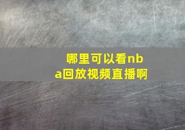 哪里可以看nba回放视频直播啊