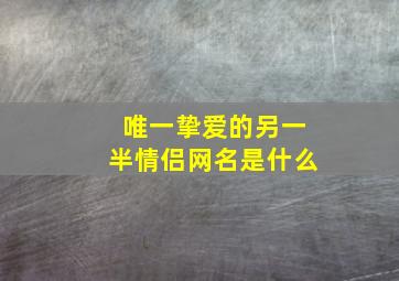 唯一挚爱的另一半情侣网名是什么