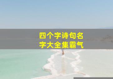 四个字诗句名字大全集霸气