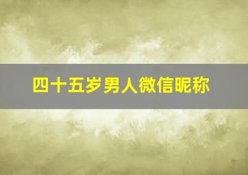 四十五岁男人微信昵称