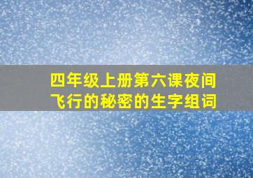 四年级上册第六课夜间飞行的秘密的生字组词