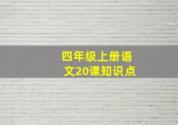 四年级上册语文20课知识点