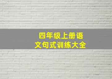 四年级上册语文句式训练大全