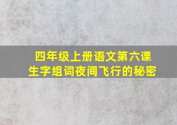 四年级上册语文第六课生字组词夜间飞行的秘密