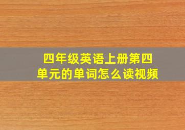 四年级英语上册第四单元的单词怎么读视频