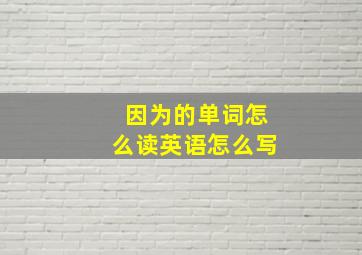 因为的单词怎么读英语怎么写