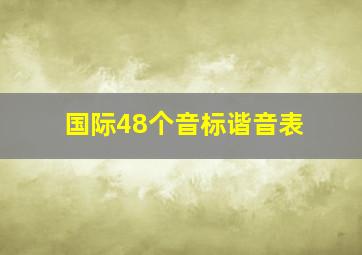 国际48个音标谐音表