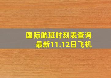 国际航班时刻表查询最新11.12日飞机