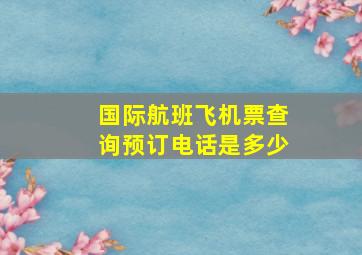 国际航班飞机票查询预订电话是多少