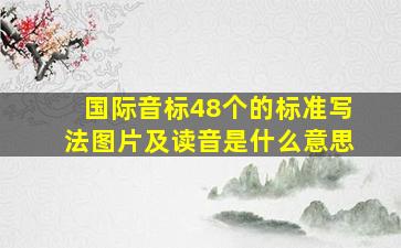 国际音标48个的标准写法图片及读音是什么意思