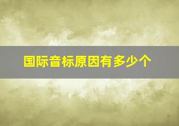 国际音标原因有多少个