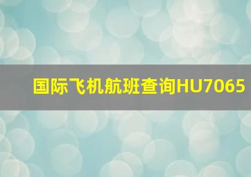 国际飞机航班查询HU7065