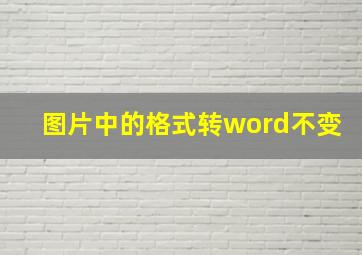 图片中的格式转word不变