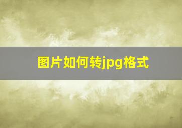 图片如何转jpg格式