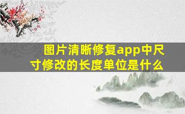 图片清晰修复app中尺寸修改的长度单位是什么