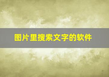 图片里搜索文字的软件