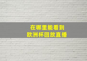 在哪里能看到欧洲杯回放直播