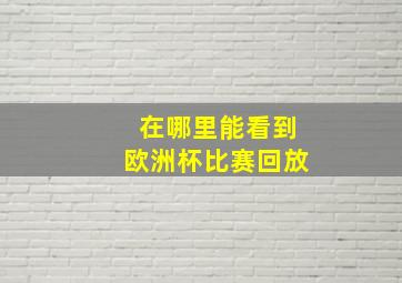 在哪里能看到欧洲杯比赛回放