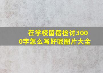 在学校留宿检讨3000字怎么写好呢图片大全