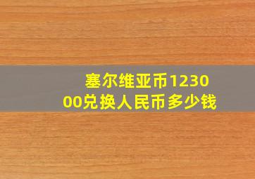 塞尔维亚币123000兑换人民币多少钱