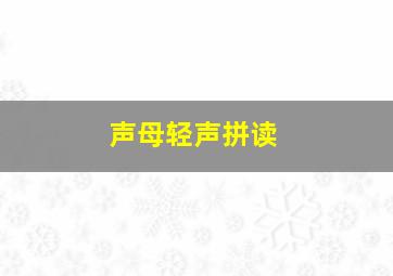 声母轻声拼读