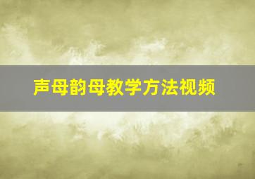 声母韵母教学方法视频