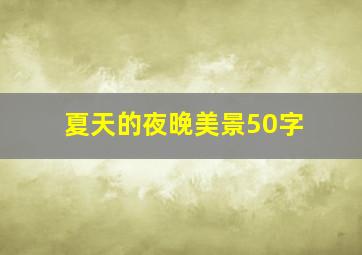 夏天的夜晚美景50字