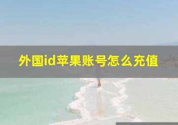 外国id苹果账号怎么充值