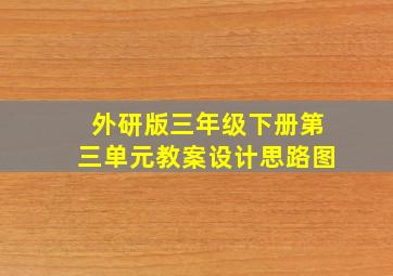 外研版三年级下册第三单元教案设计思路图