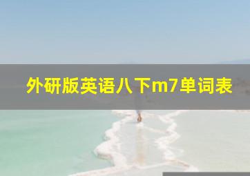 外研版英语八下m7单词表