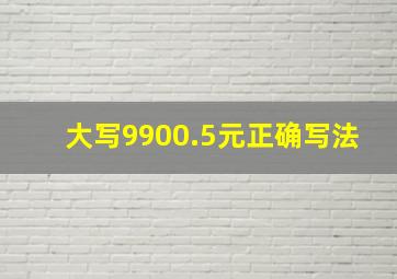 大写9900.5元正确写法