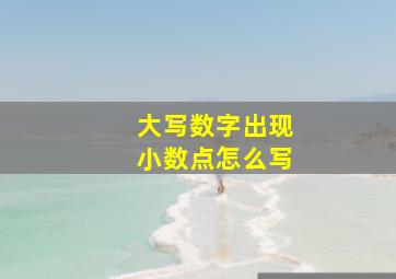 大写数字出现小数点怎么写