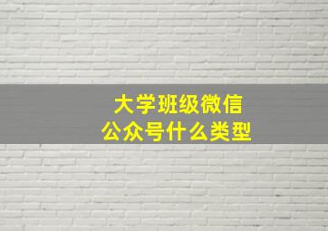 大学班级微信公众号什么类型