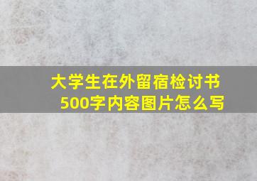 大学生在外留宿检讨书500字内容图片怎么写