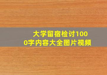 大学留宿检讨1000字内容大全图片视频