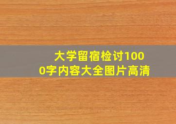 大学留宿检讨1000字内容大全图片高清