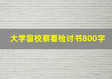 大学留校察看检讨书800字