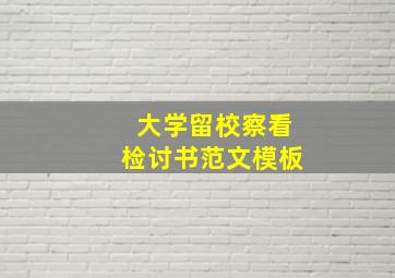 大学留校察看检讨书范文模板