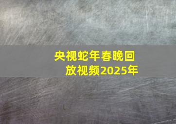 央视蛇年春晚回放视频2025年