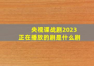 央视谍战剧2023正在播放的剧是什么剧