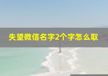 失望微信名字2个字怎么取