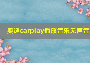 奥迪carplay播放音乐无声音