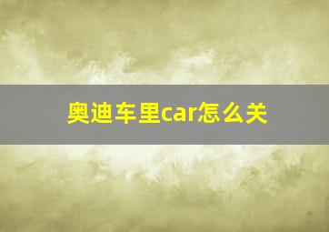 奥迪车里car怎么关